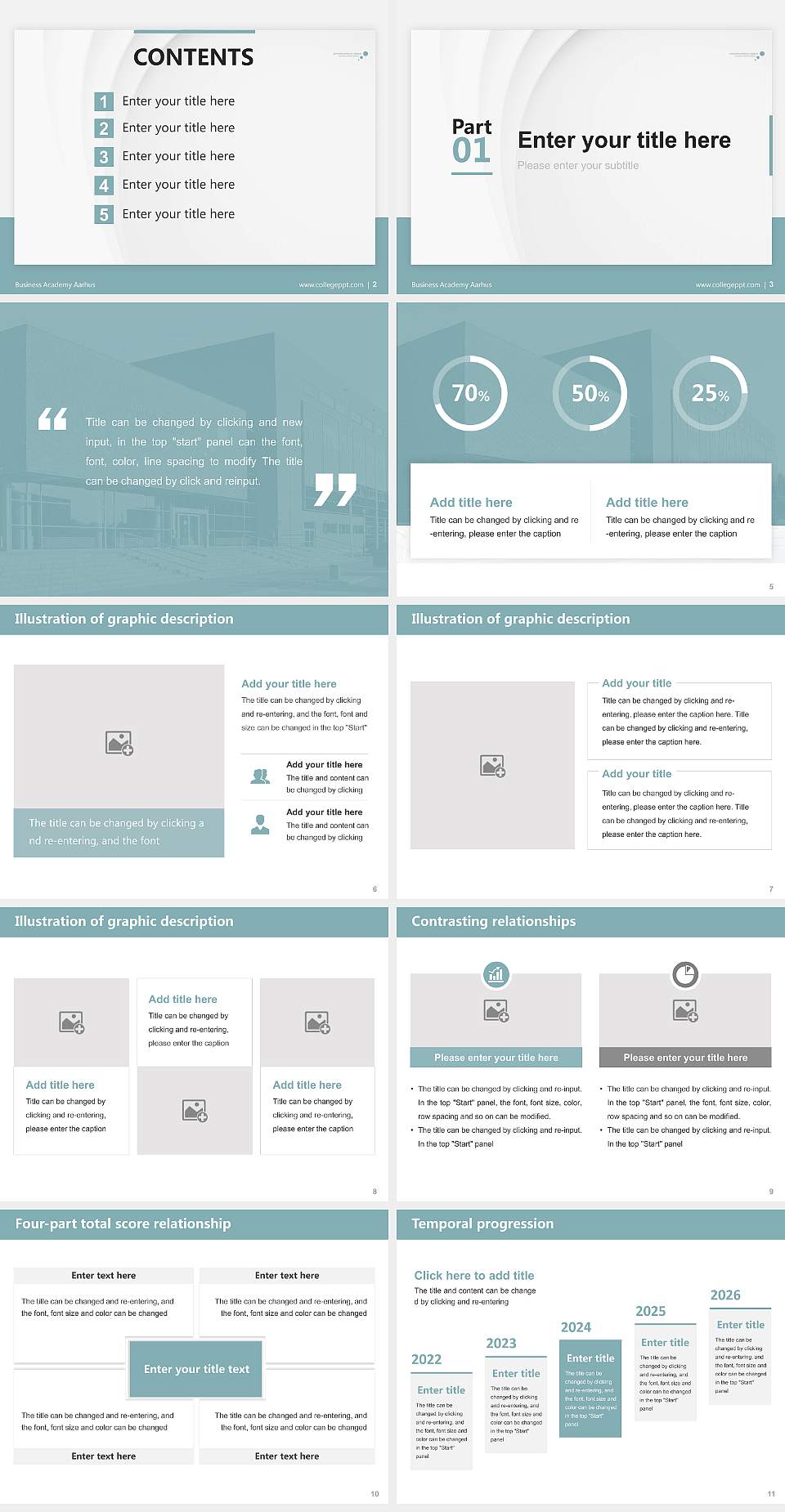 Business Academy Aarhus Thesis Proposal/Graduation Defense PPT Template4:3 ratio PPT effect preview image2