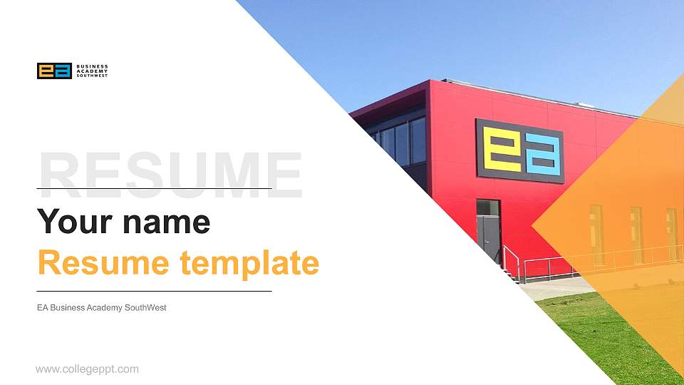 EA Business Academy SouthWest Resume PPT Template16:9 ratio PPT effect preview image