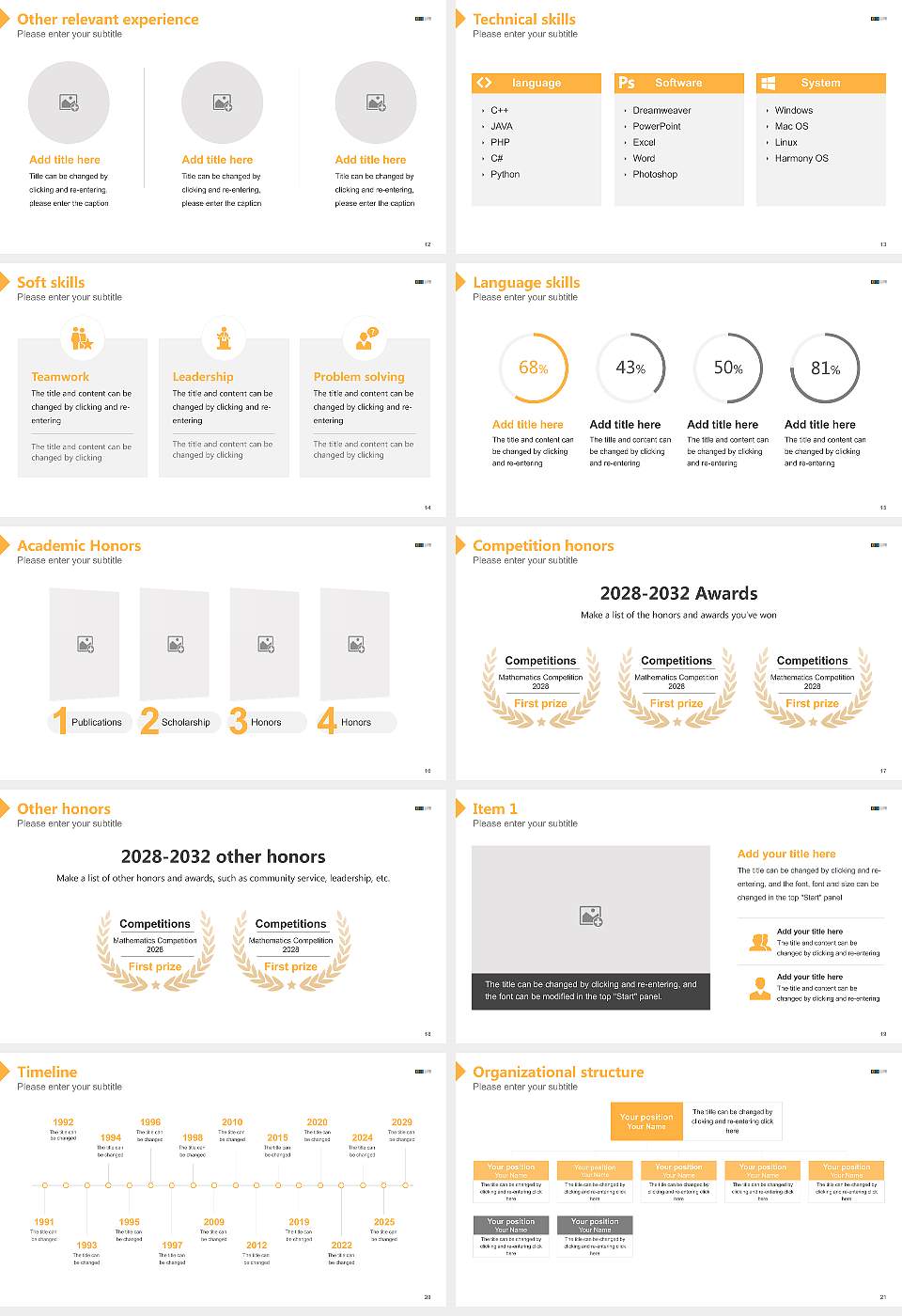 EA Business Academy SouthWest Resume PPT Template16:9 ratio PPT effect preview image3
