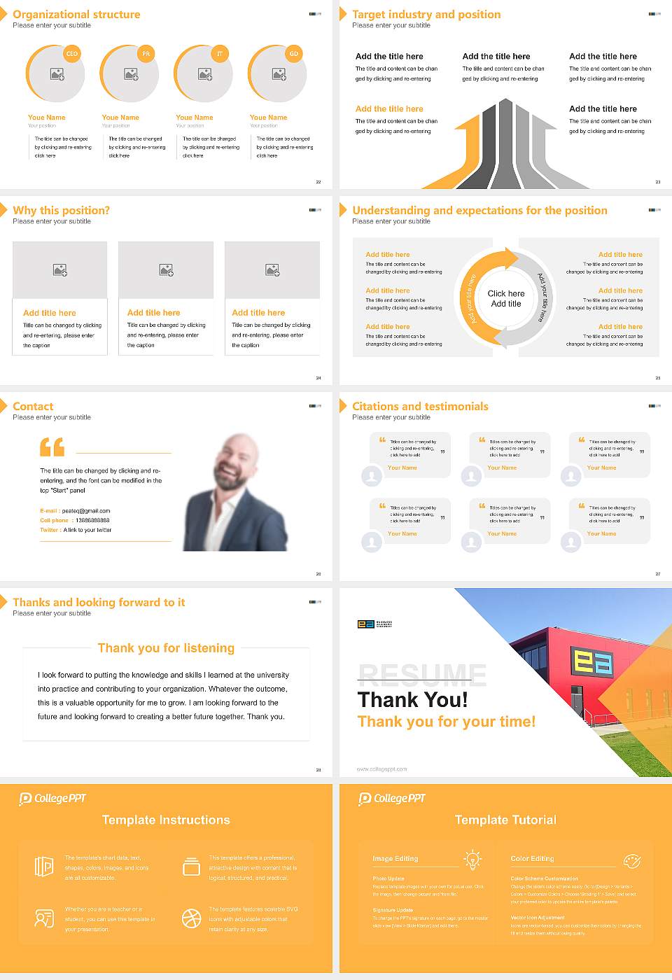 EA Business Academy SouthWest Resume PPT Template16:9 ratio PPT effect preview image4