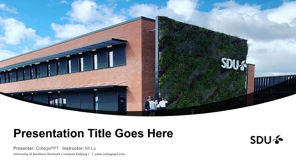 University of Southern Denmark（campus Esbjerg） Course/Courseware Creation PPT Template16:9 ratio PPT effect preview image