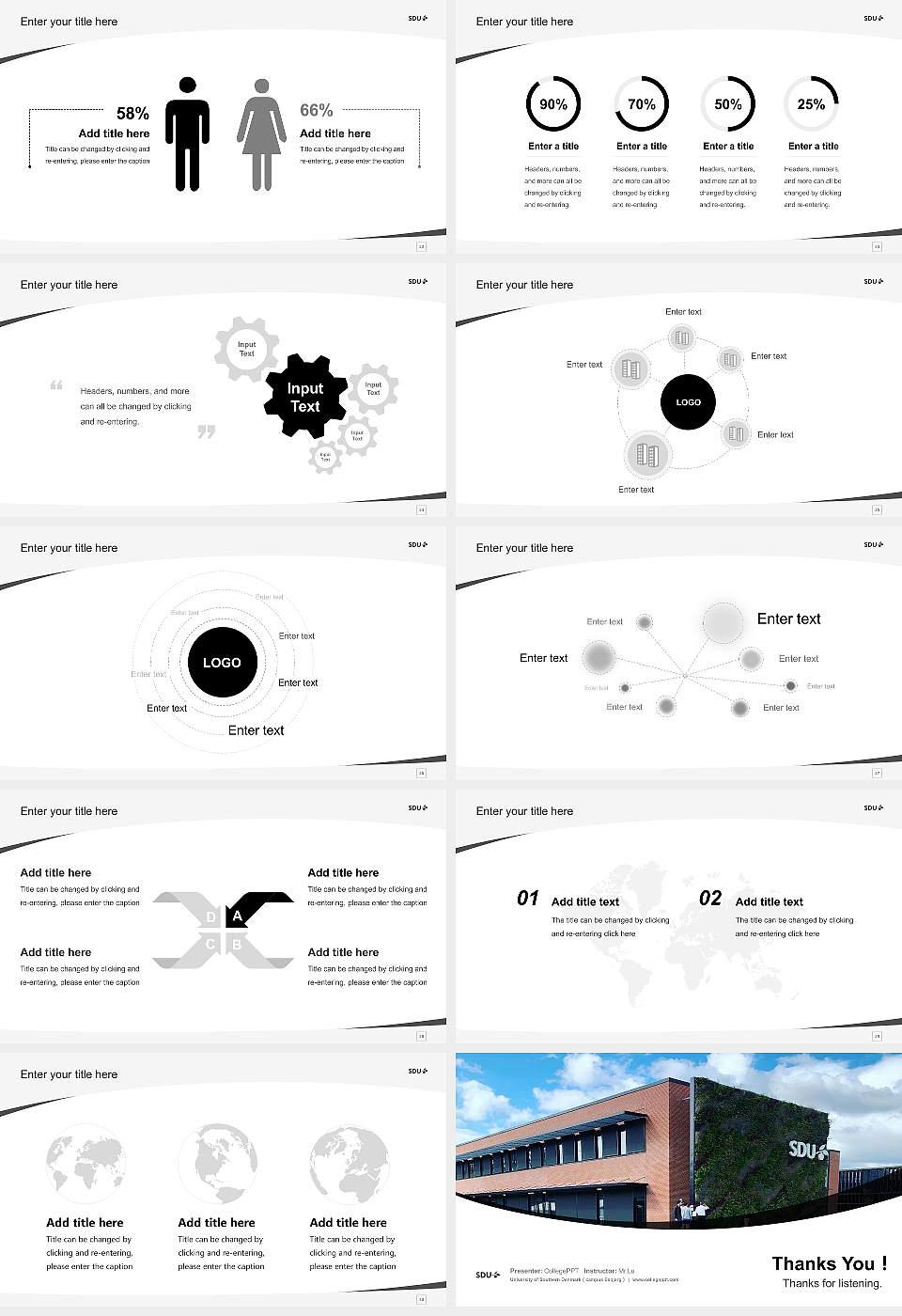 University of Southern Denmark（campus Esbjerg） Course/Courseware Creation PPT Template16:9 ratio PPT effect preview image4