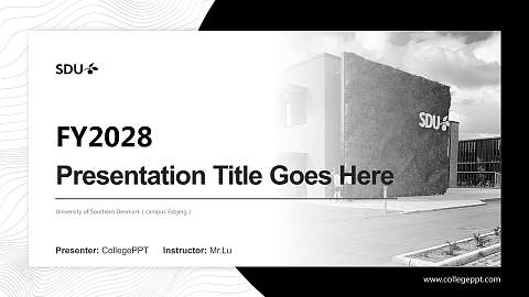 University of Southern Denmark（campus Esbjerg） Academic Presentation/Research Findings Report PPT Template