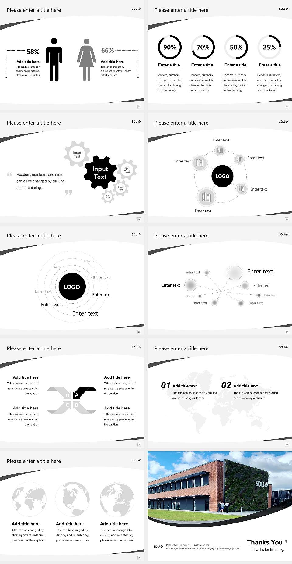 University of Southern Denmark（campus Esbjerg） Course/Courseware Creation PPT Template4:3 ratio PPT effect preview image4