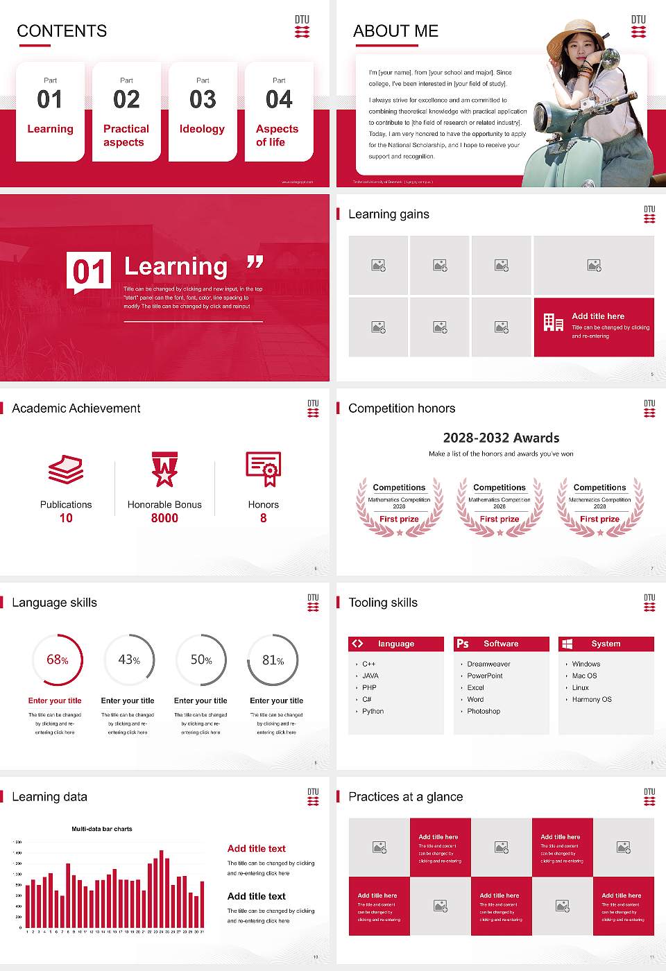 Technical University of Denmark （Lyngby campus） National Scholarship Defense PPT Template16:9 ratio PPT effect preview image2
