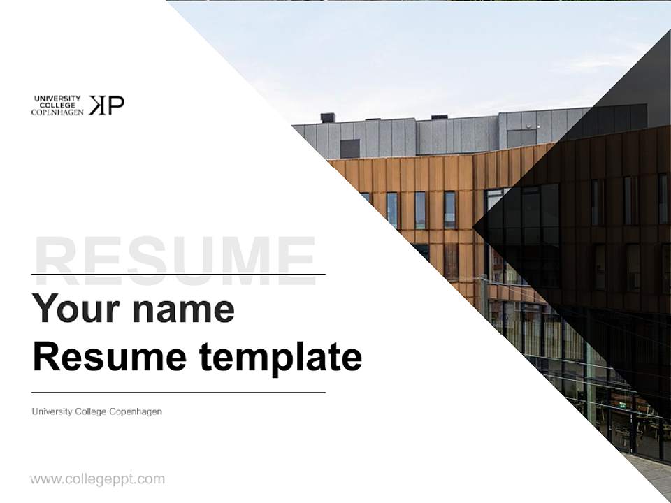University College Copenhagen Resume PPT Template4:3 ratio PPT effect preview image5
