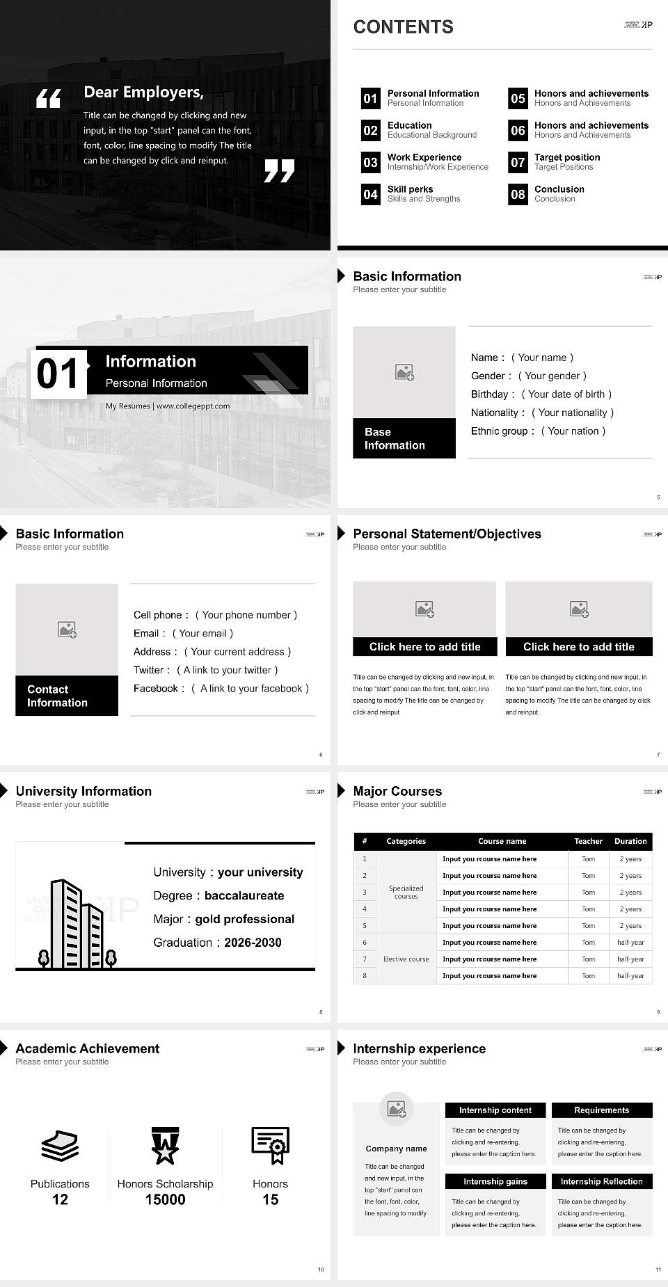 University College Copenhagen Resume PPT Template4:3 ratio PPT effect preview image2