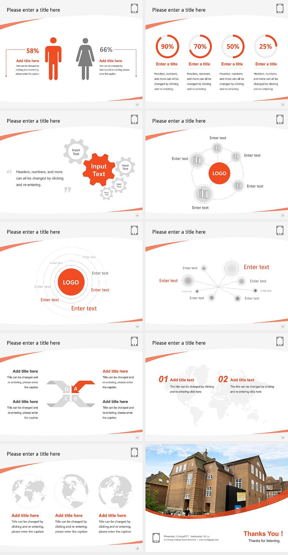 University College South Denmark Course/Courseware Creation PPT Template4:3 ratio PPT effect preview image4