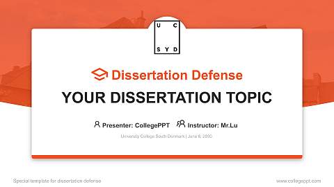 University College South Denmark Graduation Thesis Defense PPT Template