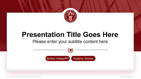 University of Copenhagen（Frederiksberg Campus） National Scholarship Defense PPT Template
