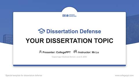 Copenhagen Business School Graduation Thesis Defense PPT Template