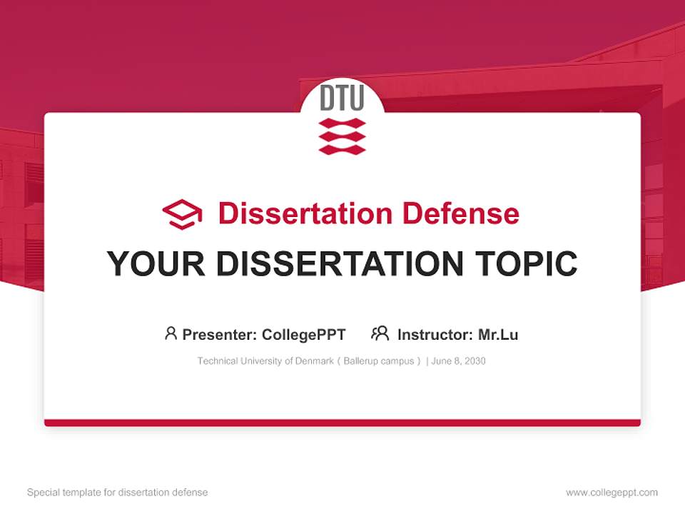 Technical University of Denmark（Ballerup campus） Graduation Thesis Defense PPT Template4:3 ratio PPT effect preview image7