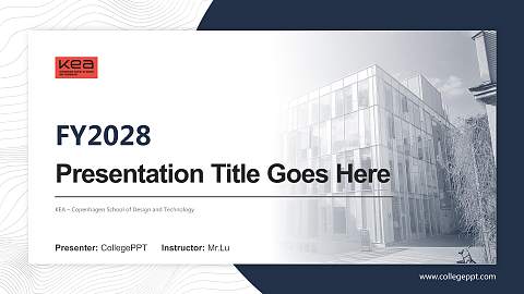 KEA – Copenhagen School of Design and Technology Academic Presentation/Research Findings Report PPT Template