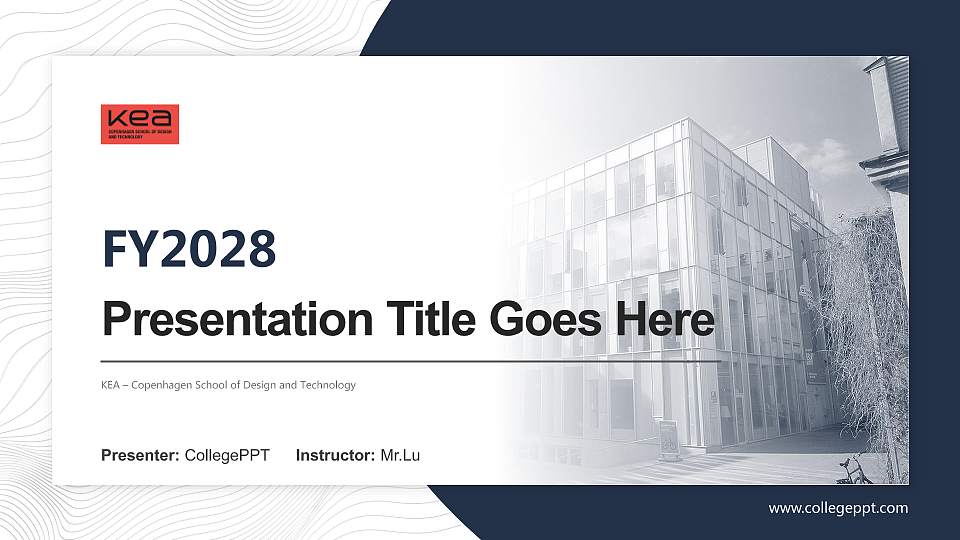 KEA – Copenhagen School of Design and Technology Academic Presentation/Research Findings Report PPT Template16:9 ratio PPT effect preview image