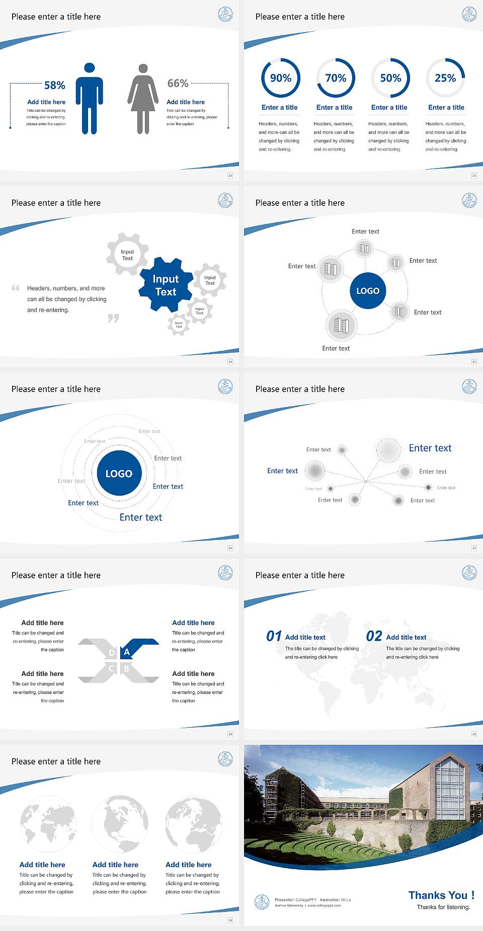 Aarhus University Course/Courseware Creation PPT Template4:3 ratio PPT effect preview image4