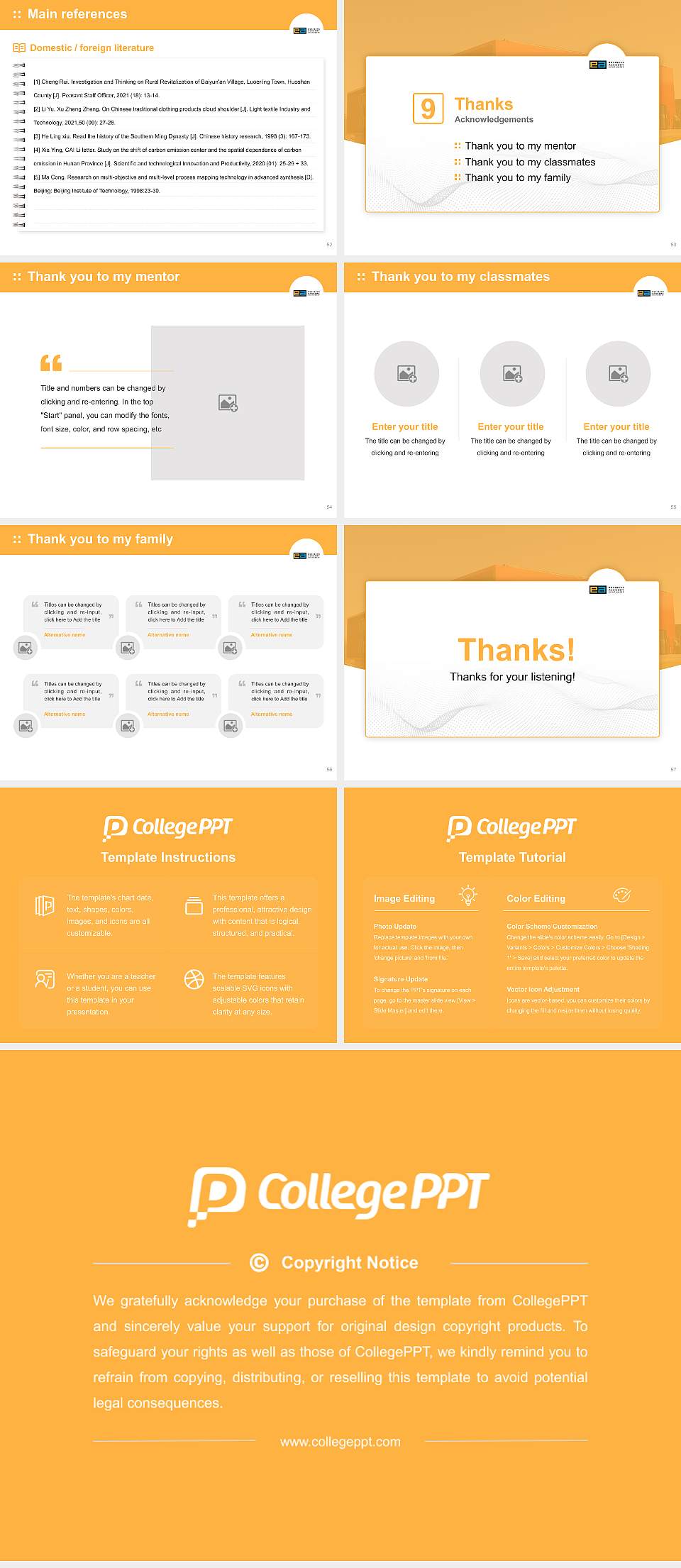 EA Business Academy SouthWest Graduation Thesis Defense PPT Template4:3 ratio PPT effect preview image7