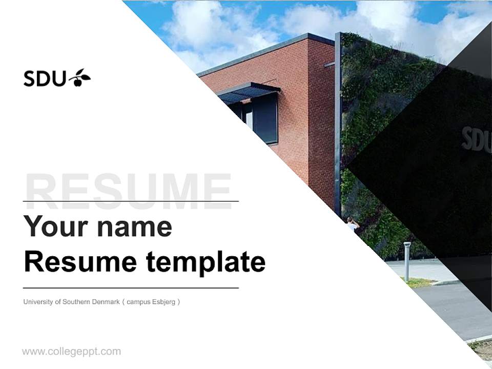 University of Southern Denmark（campus Esbjerg） Resume PPT Template4:3 ratio PPT effect preview image5