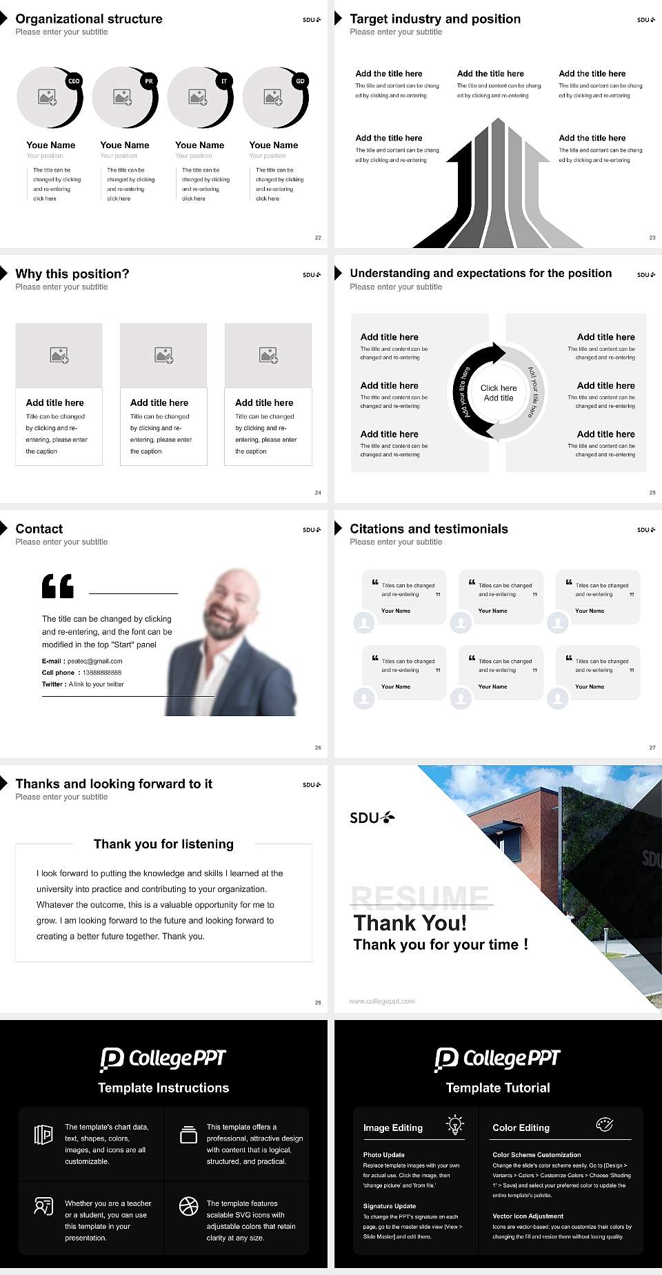 University of Southern Denmark（campus Esbjerg） Resume PPT Template4:3 ratio PPT effect preview image4
