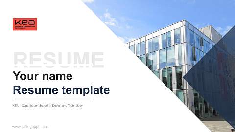 KEA – Copenhagen School of Design and Technology Resume PPT Template