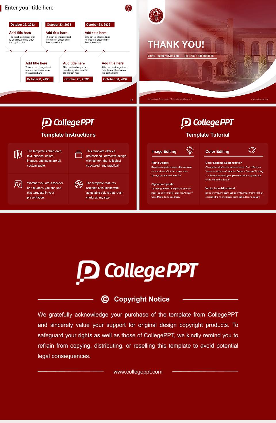 University of Copenhagen（Frederiksberg Campus） Lecture Sharing and Networking Event PPT Template4:3 ratio PPT effect preview image4