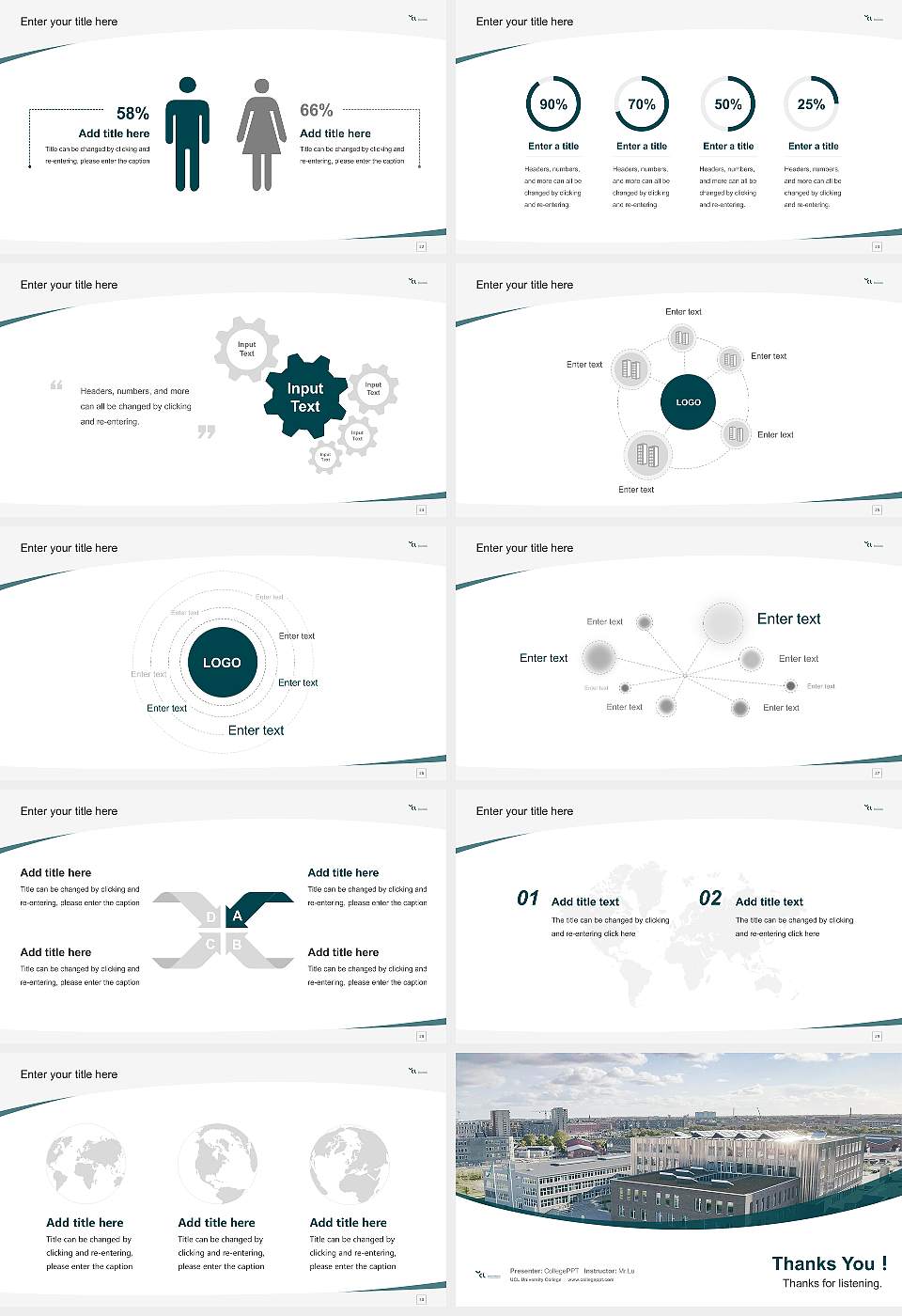 UCL University College Course/Courseware Creation PPT Template16:9 ratio PPT effect preview image4