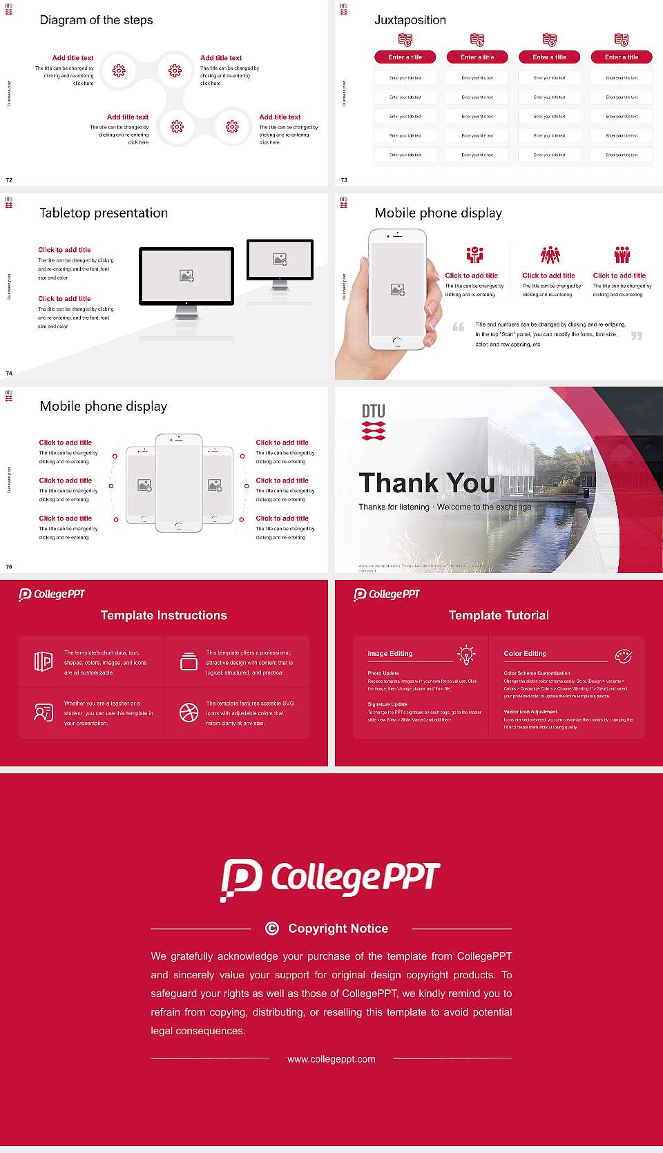 Technical University of Denmark （Lyngby campus） Competition/Entrepreneurship Contest PPT Template16:9 ratio PPT effect preview image9