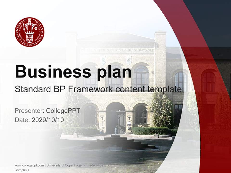 University of Copenhagen（Frederiksberg Campus） Competition/Entrepreneurship Contest PPT Template4:3 ratio PPT effect preview image9