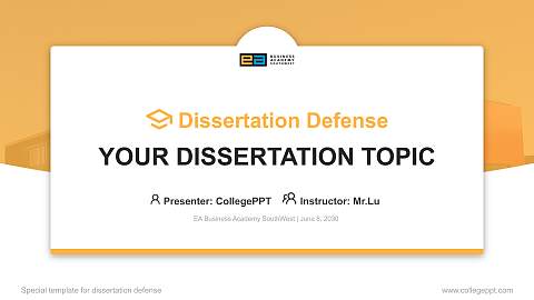 EA Business Academy SouthWest Graduation Thesis Defense PPT Template