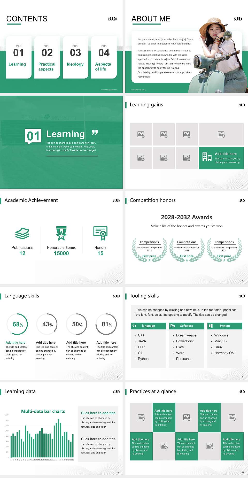 Roskilde University National Scholarship Defense PPT Template4:3 ratio PPT effect preview image2