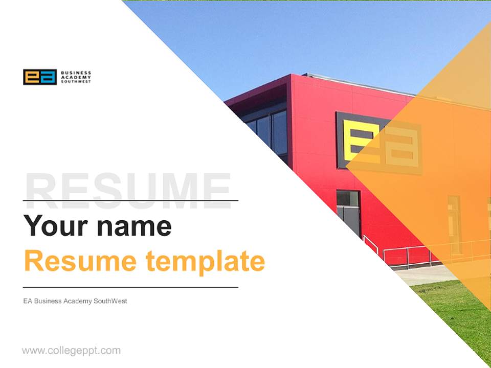 EA Business Academy SouthWest Resume PPT Template4:3 ratio PPT effect preview image5