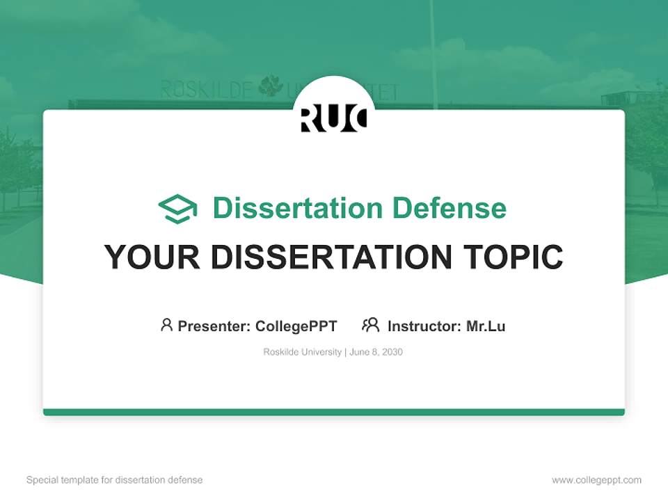 Roskilde University Graduation Thesis Defense PPT Template4:3 ratio PPT effect preview image7