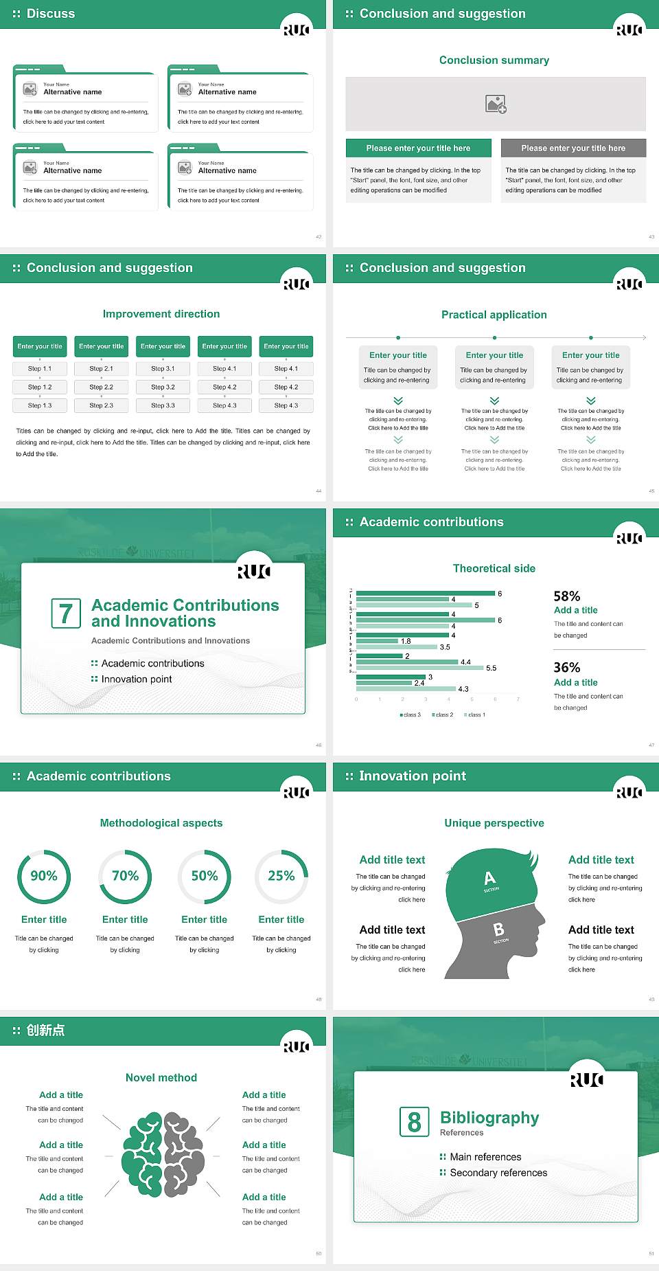 Roskilde University Graduation Thesis Defense PPT Template4:3 ratio PPT effect preview image6