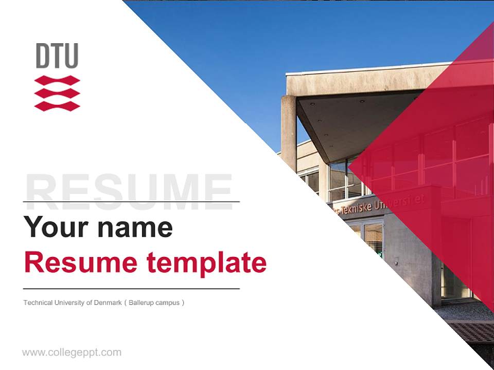 Technical University of Denmark（Ballerup campus） Resume PPT Template4:3 ratio PPT effect preview image5