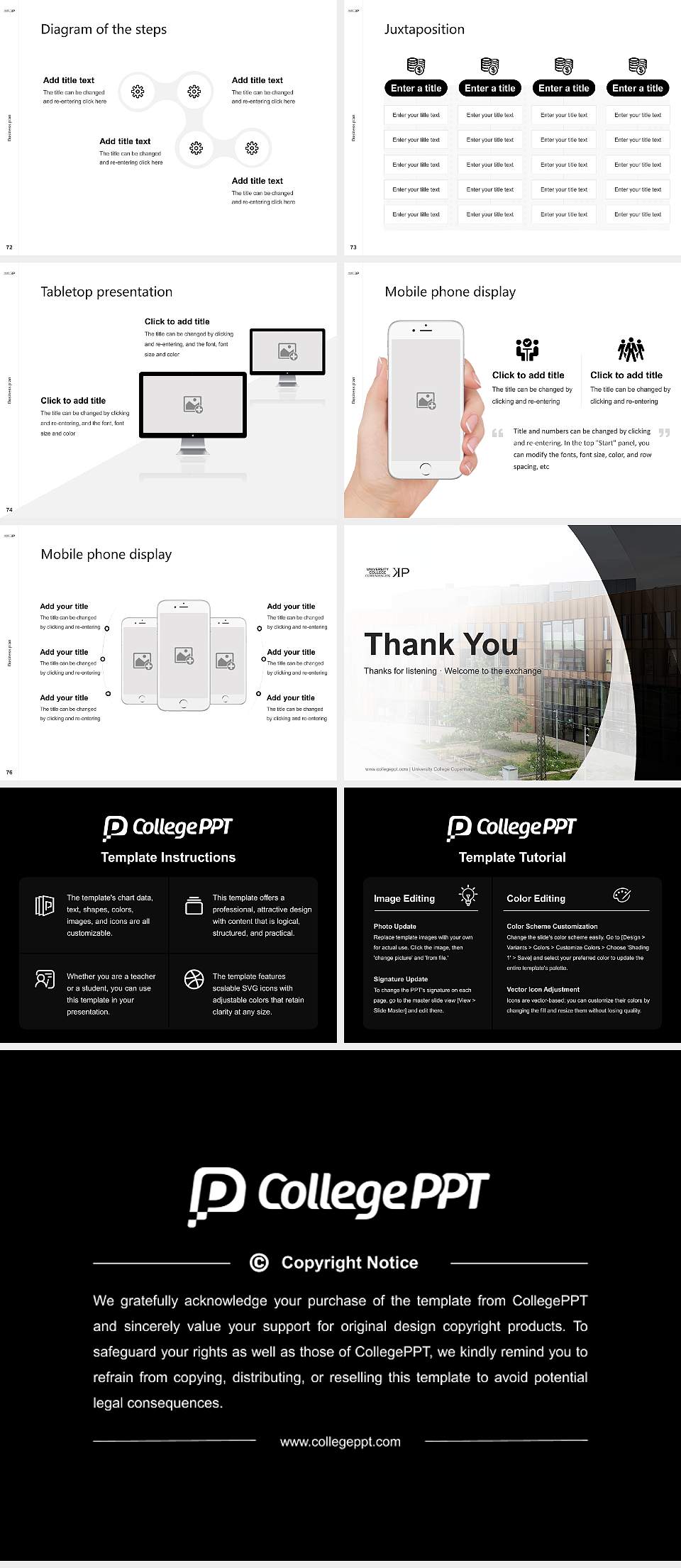 University College Copenhagen Competition/Entrepreneurship Contest PPT Template4:3 ratio PPT effect preview image9