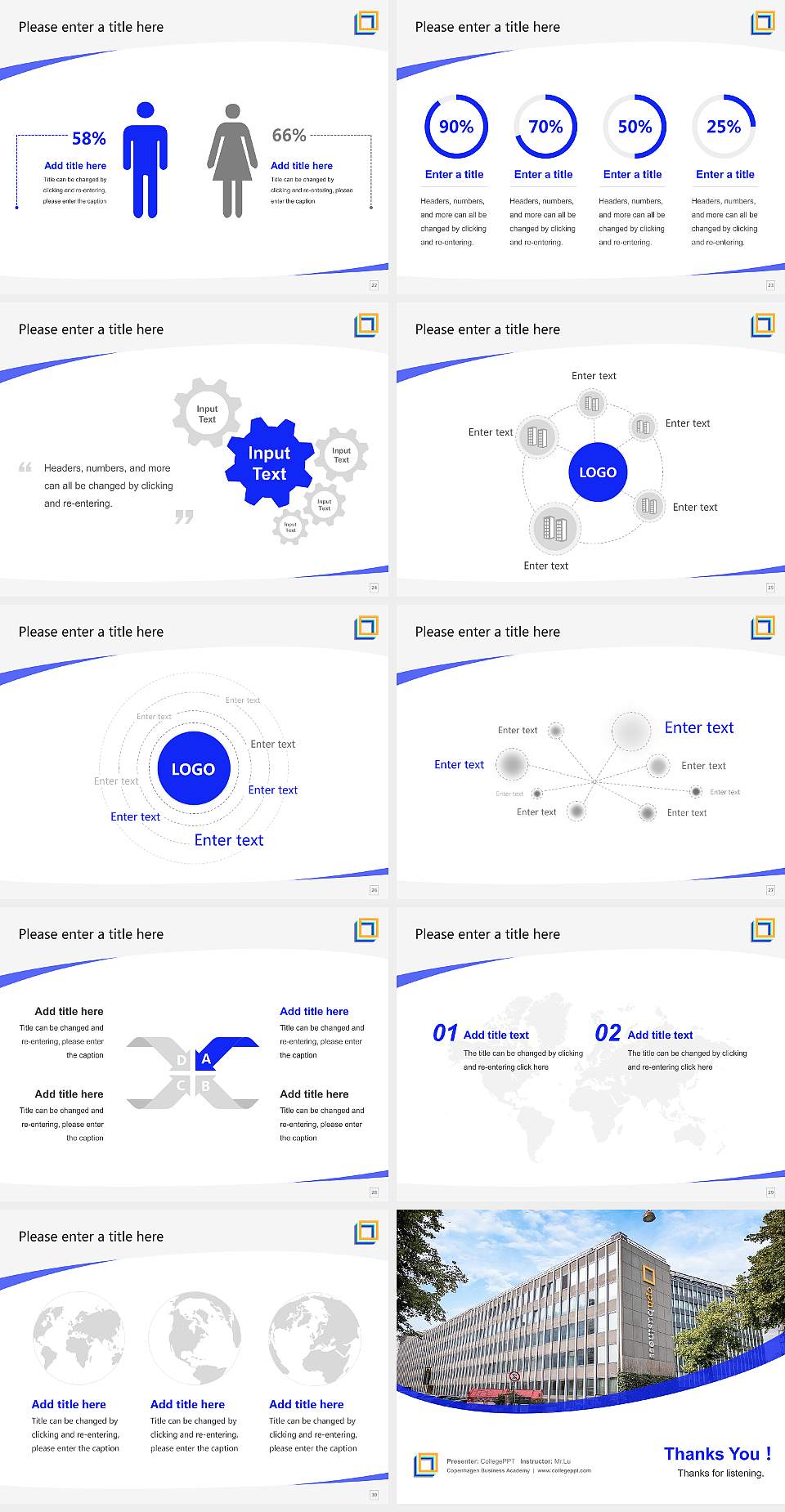 Copenhagen Business Academy Course/Courseware Creation PPT Template4:3 ratio PPT effect preview image4