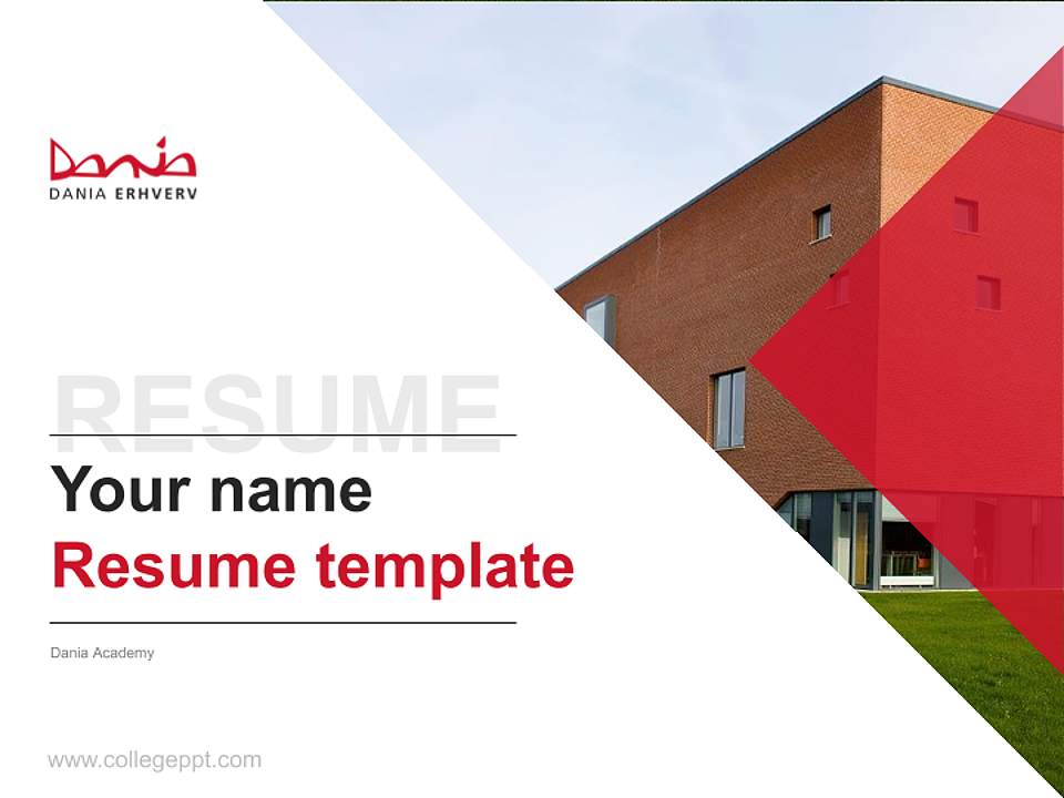 Dania Academy Resume PPT Template4:3 ratio PPT effect preview image5