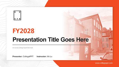 University College South Denmark Academic Presentation/Research Findings Report PPT Template