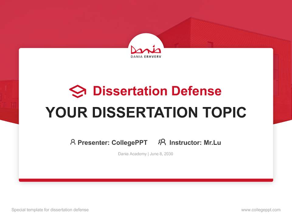 Dania Academy Graduation Thesis Defense PPT Template4:3 ratio PPT effect preview image7