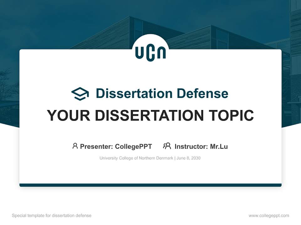 University College of Northern Denmark Graduation Thesis Defense PPT Template4:3 ratio PPT effect preview image7