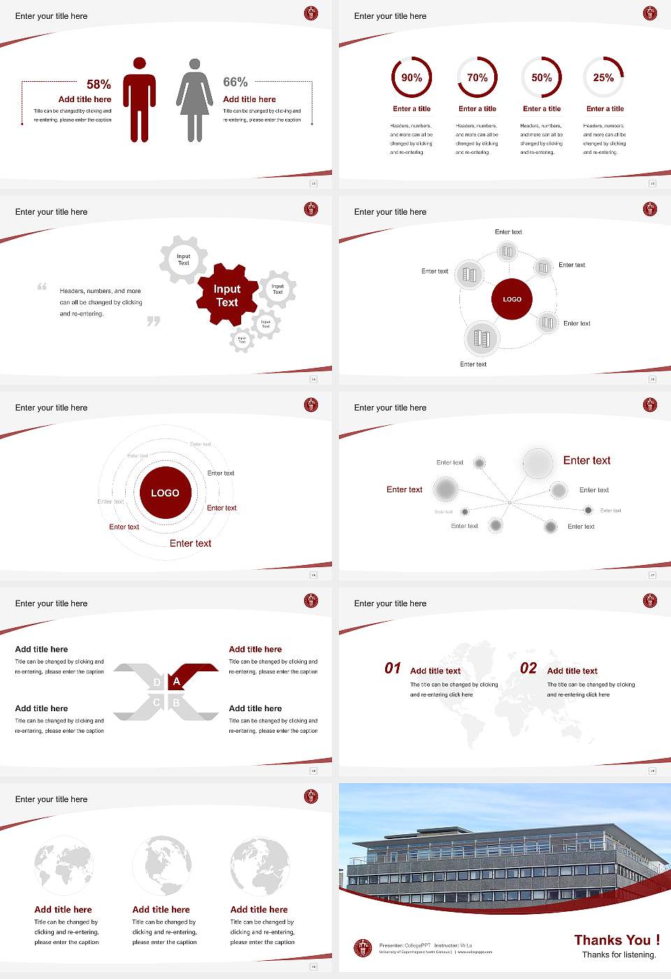 University of Copenhagen（North Campus） Course/Courseware Creation PPT Template16:9 ratio PPT effect preview image4