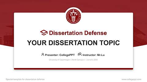 University of Copenhagen（North Campus） Graduation Thesis Defense PPT Template