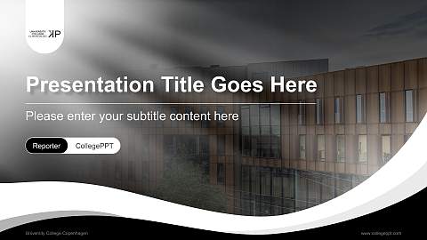 University College Copenhagen Lecture Sharing and Networking Event PPT Template