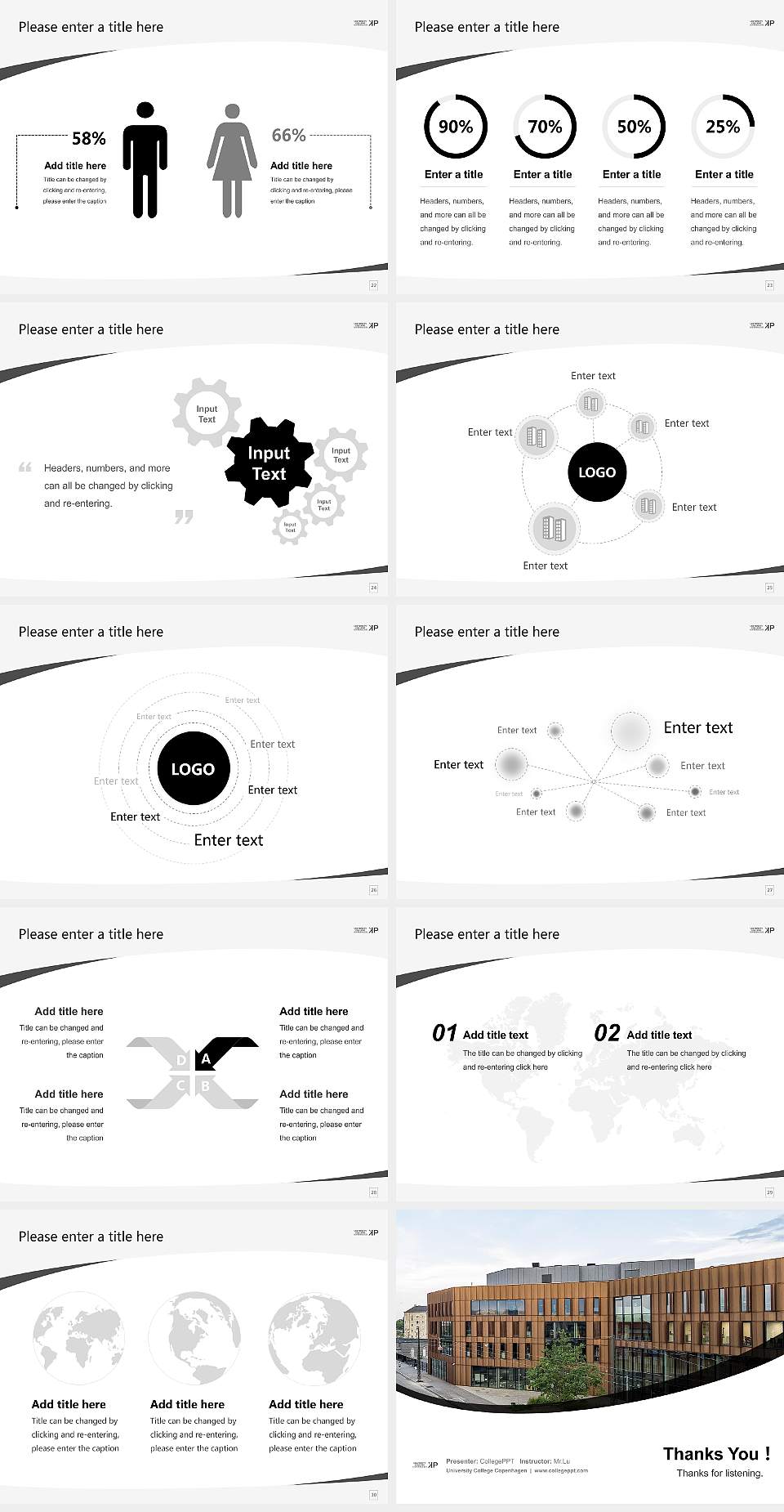 University College Copenhagen Course/Courseware Creation PPT Template4:3 ratio PPT effect preview image4