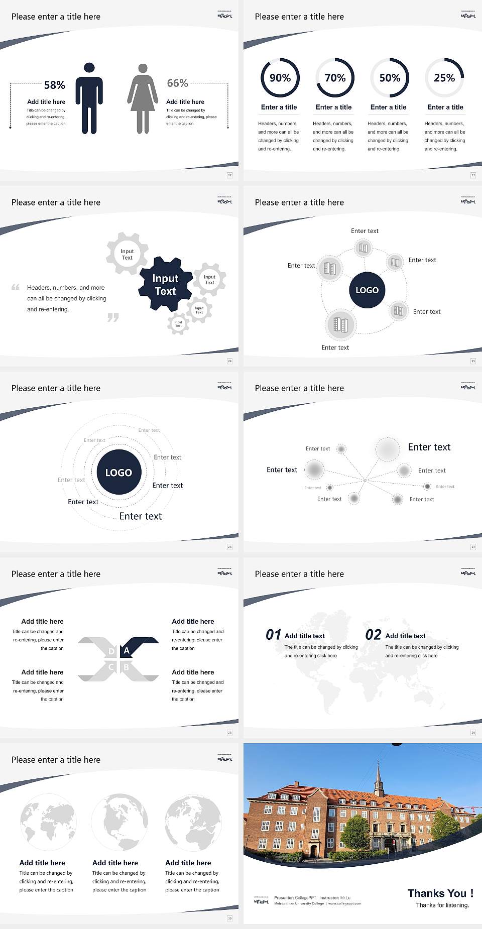 Metropolitan University College Course/Courseware Creation PPT Template4:3 ratio PPT effect preview image4