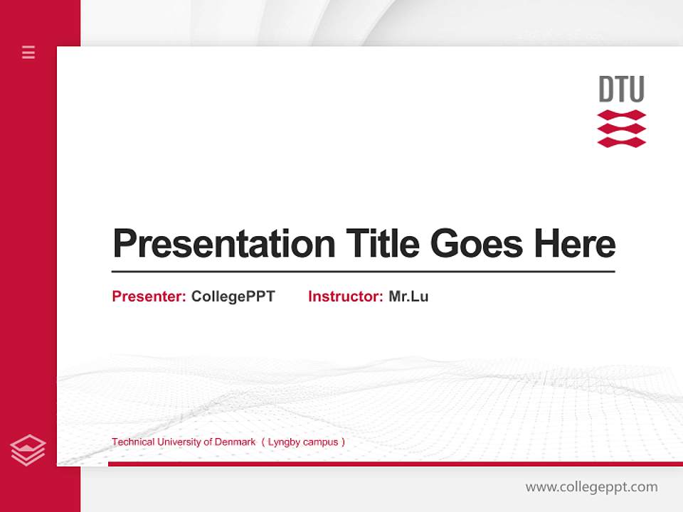 Technical University of Denmark （Lyngby campus） Thesis Proposal/Graduation Defense PPT Template4:3 ratio PPT effect preview image5
