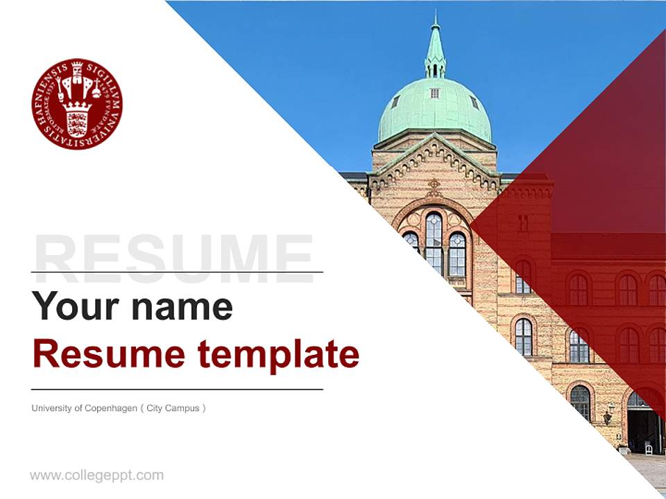 University of Copenhagen（City Campus） Resume PPT Template4:3 ratio PPT effect preview image5