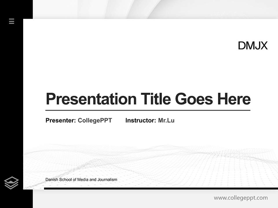 Danish School of Media and Journalism Thesis Proposal/Graduation Defense PPT Template4:3 ratio PPT effect preview image5