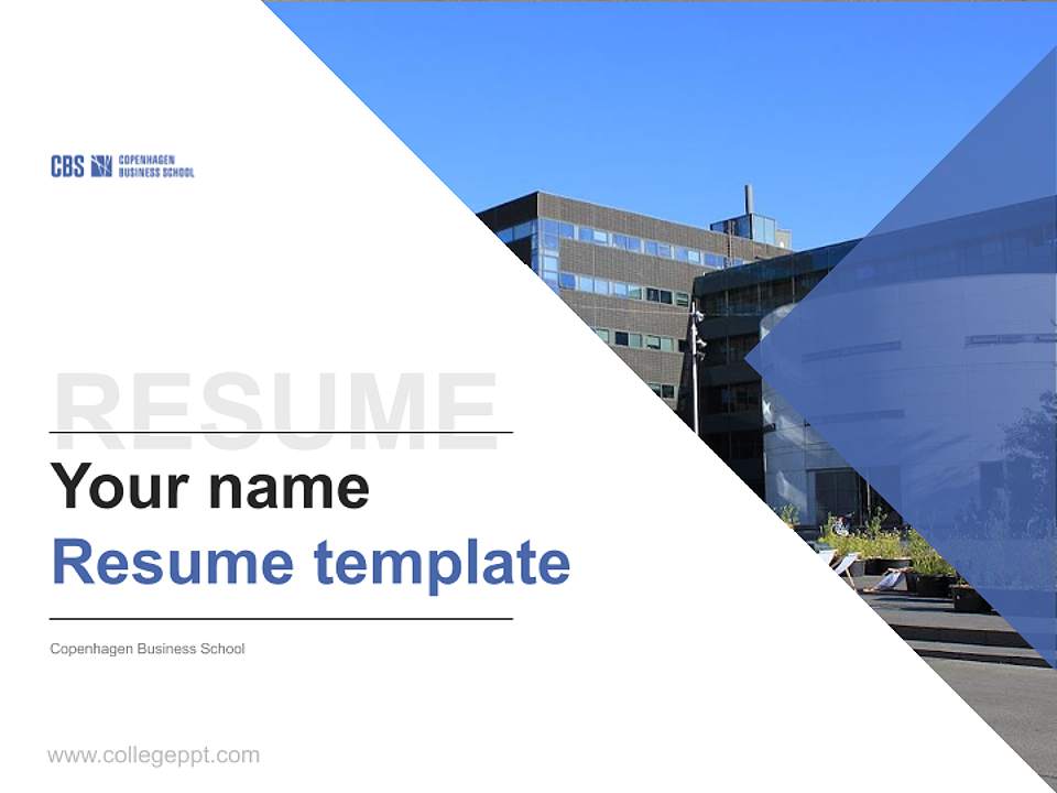 Copenhagen Business School Resume PPT Template4:3 ratio PPT effect preview image5