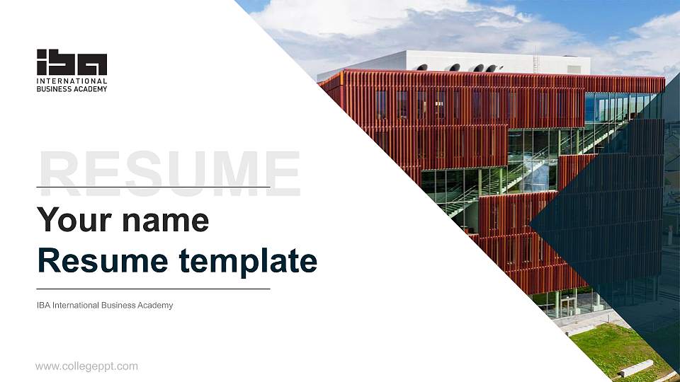 IBA International Business Academy Resume PPT Template16:9 ratio PPT effect preview image