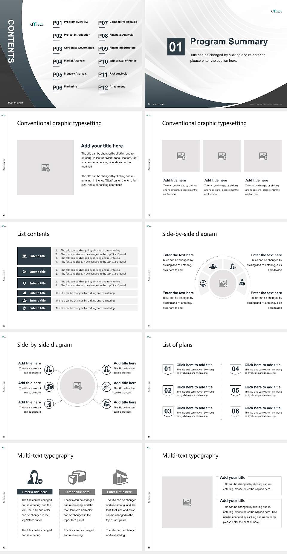 University of Tours Competition/Entrepreneurship Contest PPT Template4:3 ratio PPT effect preview image2